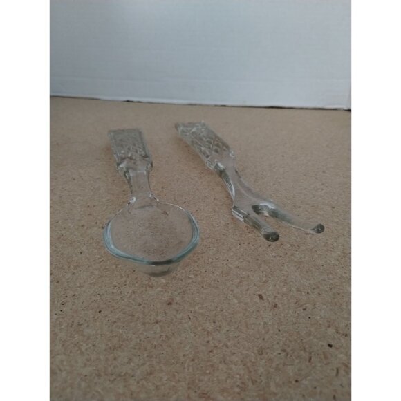 Anchor Hocking Wexford Glass Salad Fork and Spoon Set - Picture 3 of 4